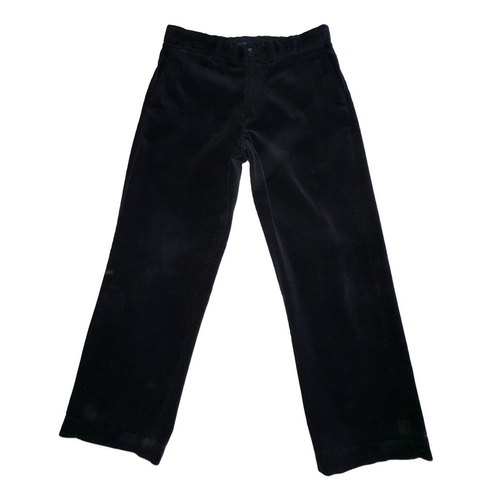 Vtg POLO Ralph Lauren Black Corduroy Preston Pants Trousers Size 33x28 Y2K 90's